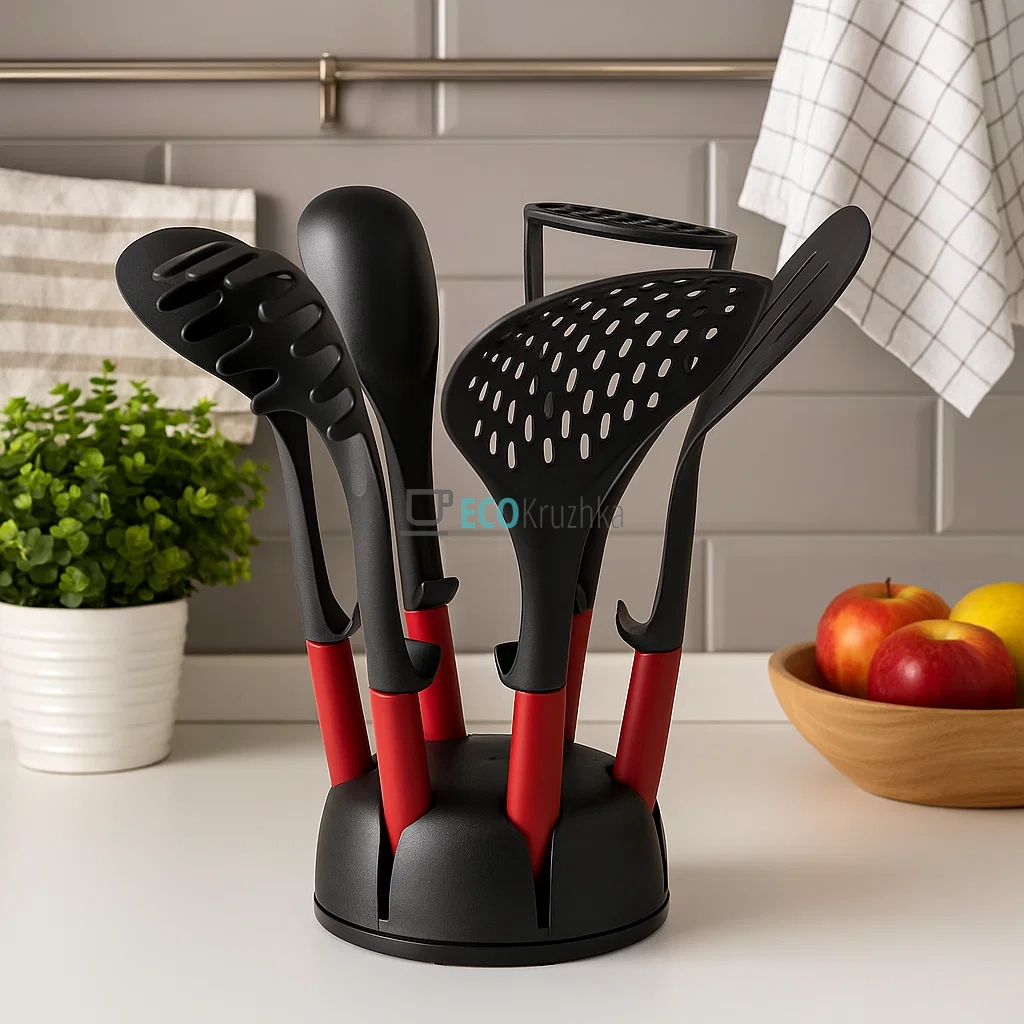 Набір кухонного приладдя Edenberg Violet 7 предметів ED3607red Набір кухонного приладдя Edenberg Violet 7 предметів ED3607red