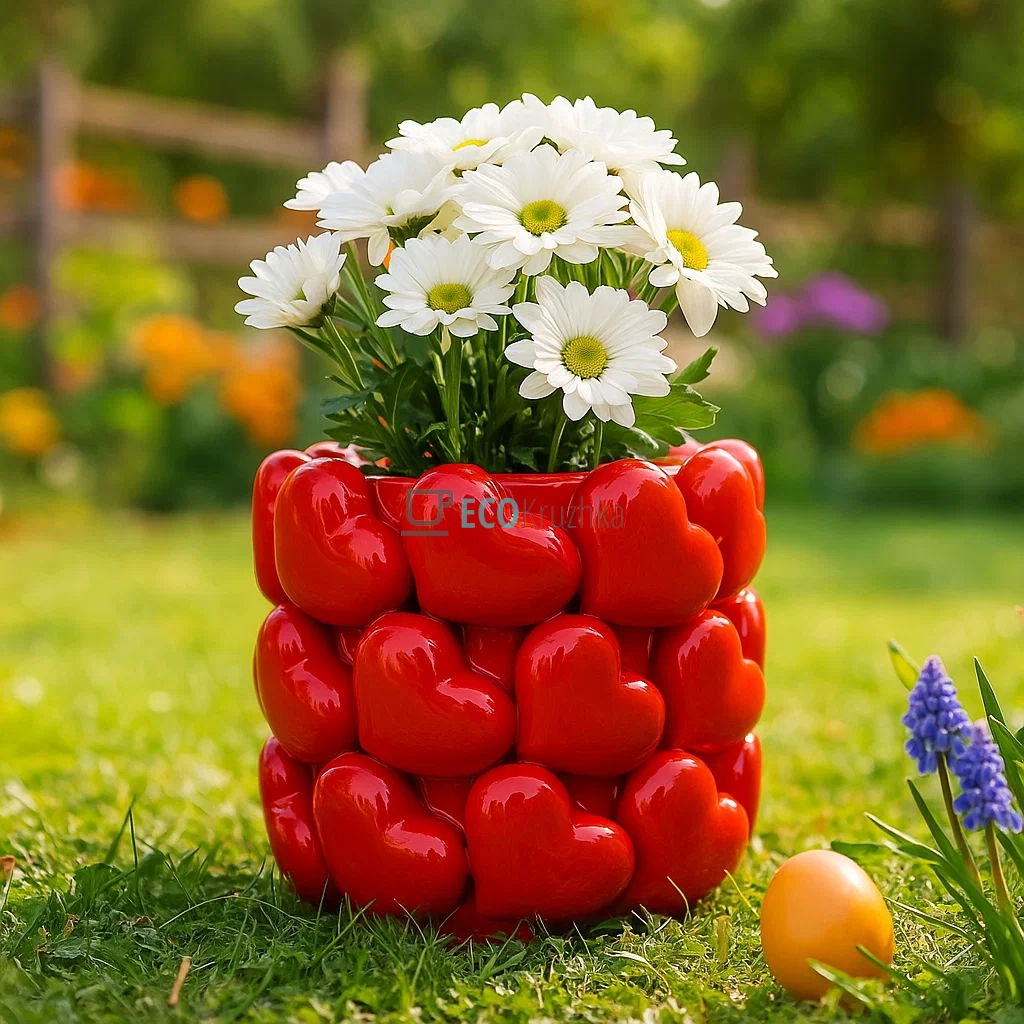 Порцелянова декоративна ваза Heart 21 × 20 см червоний (457-375) Порцелянова декоративна ваза Heart 21 × 20 см червоний (457-375)