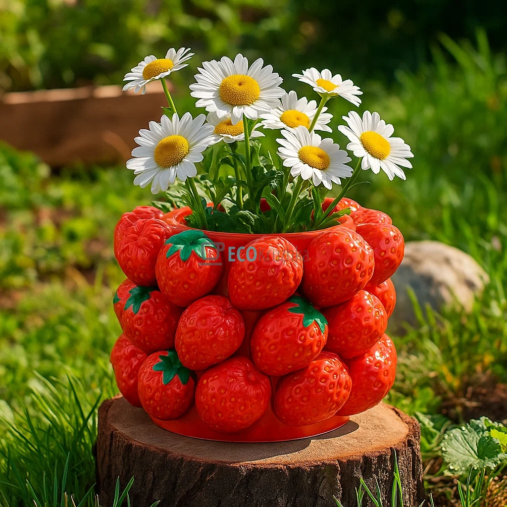 Порцелянова декоративна ваза Strawberry 26 × 20 см (457-373) Порцелянова декоративна ваза Strawberry 26 × 20 см (457-373)