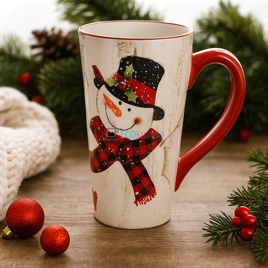 Керамічна кружка 600 мл «Веселий Сніговик» (DK002-N) Керамічна кружка 600 мл «Веселий Сніговик» (DK002-N)