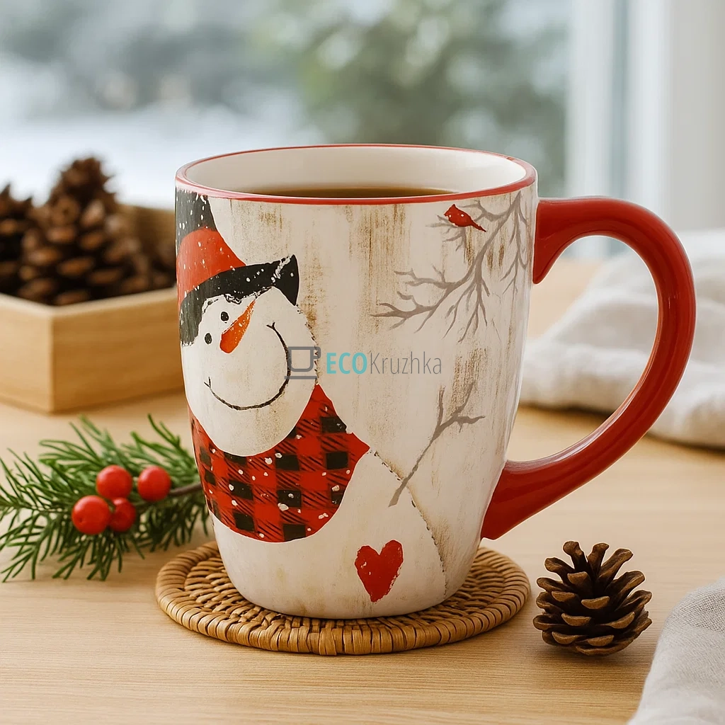 Керамічна кружка 700 мл «Веселий Сніговик» DK004-N) Керамічна кружка 700 мл «Веселий Сніговик» DK004-N)