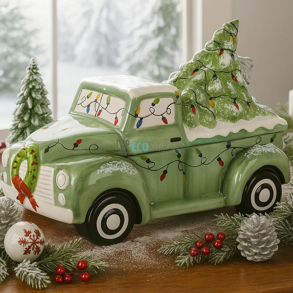 Керамічна банка для солодощів 33х18.5х22 см "Зимова казка" (DK001-N) Керамічна банка для солодощів 33х18.5х22 см "Зимова казка" (DK001-N)