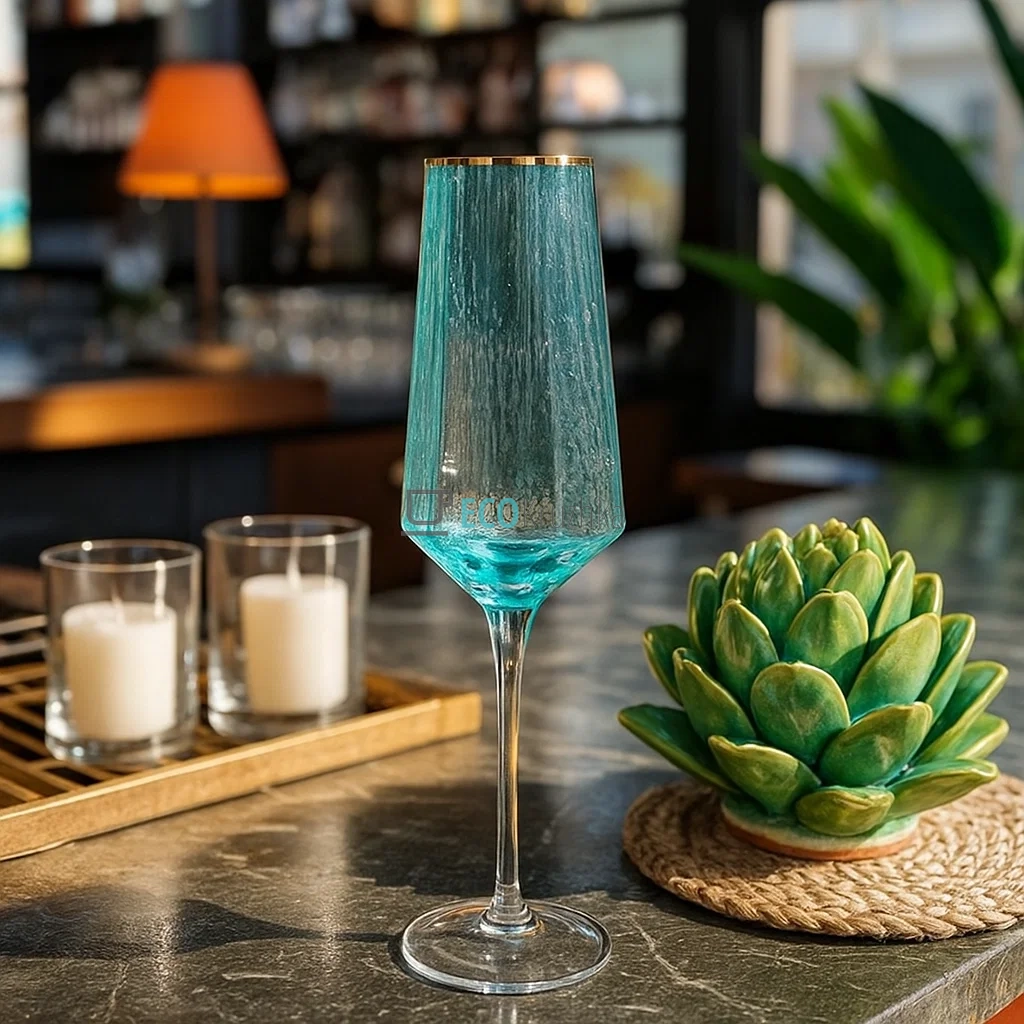 Келих для шампанського з блакитного скла Кристал 190 мл OLSFD1001 Келих для шампанського з блакитного скла Кристал 190 мл OLSFD1001