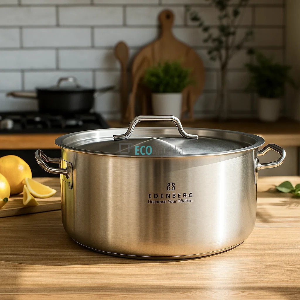 Каструля нержавіюча 17,3 л професійна з кришкою Edenberg EB-3764