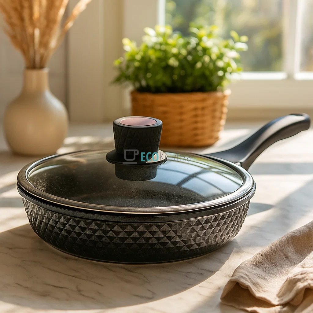 Глибока сковорода з кришкою та гранітним покриттям 24 х 5 см. Edenberg EK14136 Глибока сковорода з кришкою та гранітним покриттям 24 х 5 см. Edenberg EK14136