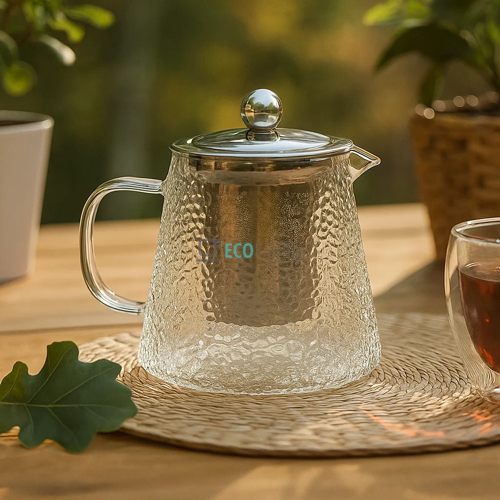 Чайник для заварювання скляний Ребристий 450 мл Edenberg Прозорий EB-19061 Чайник для заварювання скляний Ребристий 450 мл Edenberg Прозорий EB-19061