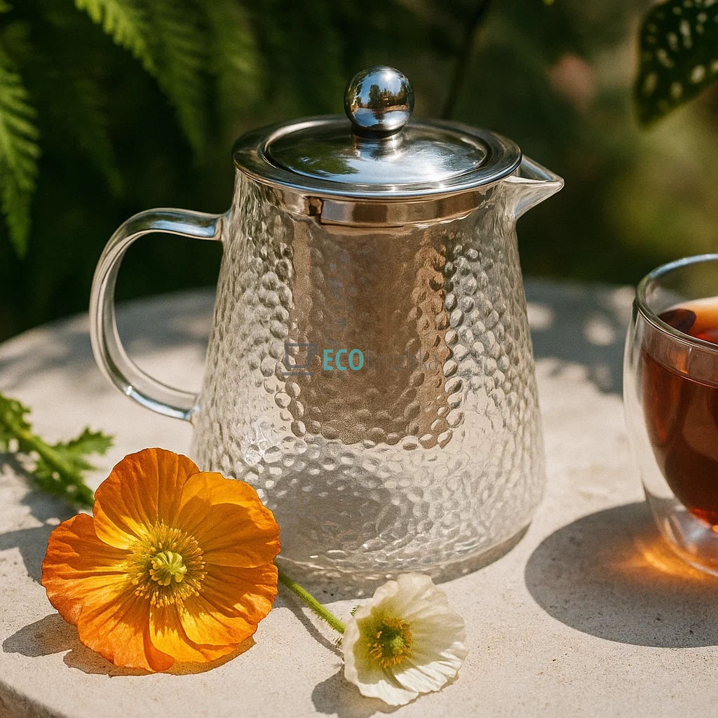 Чайник для заварювання скляний Ребристий 900 мл Edenberg Прозорий EB-19063 Чайник для заварювання скляний Ребристий 900 мл Edenberg Прозорий EB-19063