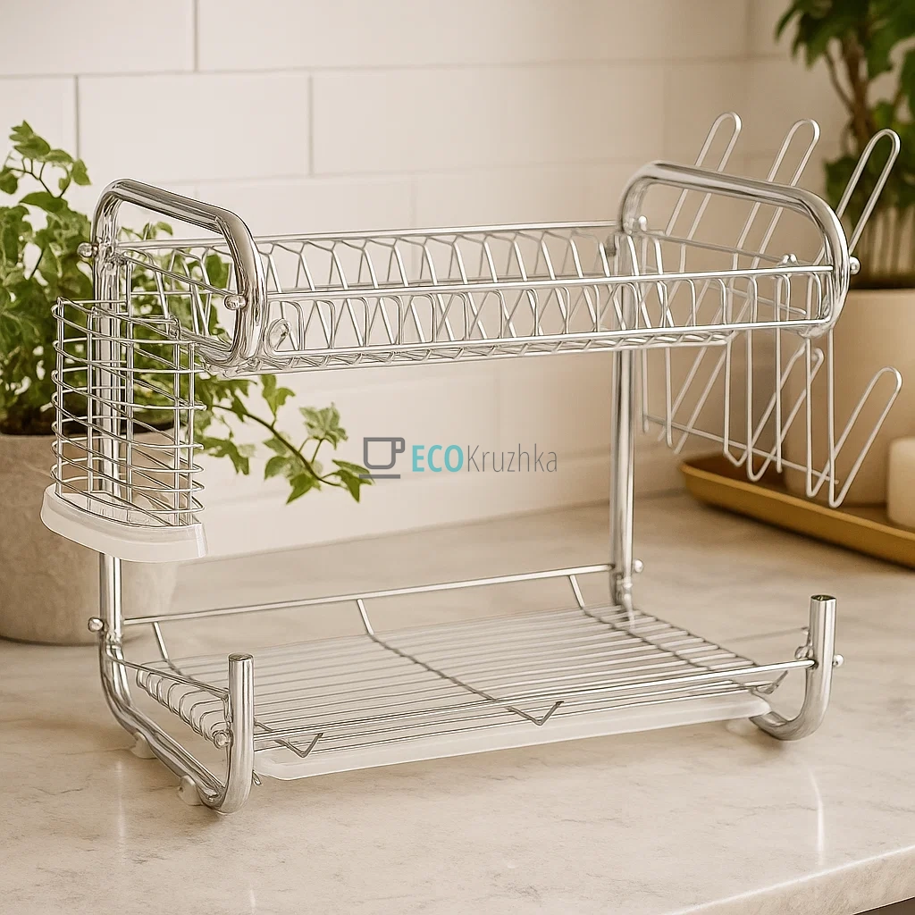 Сушка для посуду двоярусна Edenberg Хром EB-2108 Сушка для посуду двоярусна Edenberg Хром EB-2108