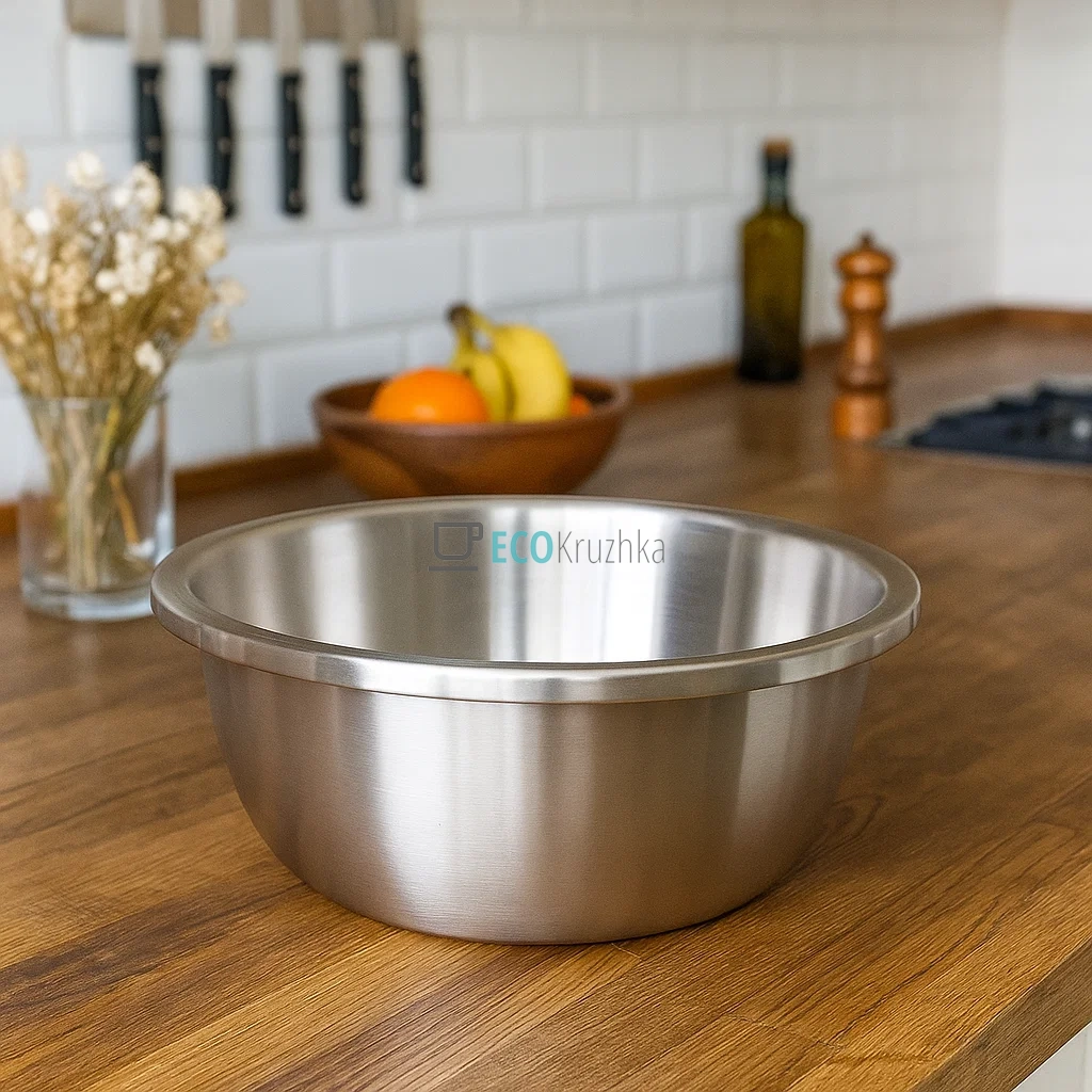 Глибока тарілка-миска з нержавіючої сталі 34x13 см Edenberg EB-18122 Глибока тарілка-миска з нержавіючої сталі 34x13 см Edenberg EB-18122