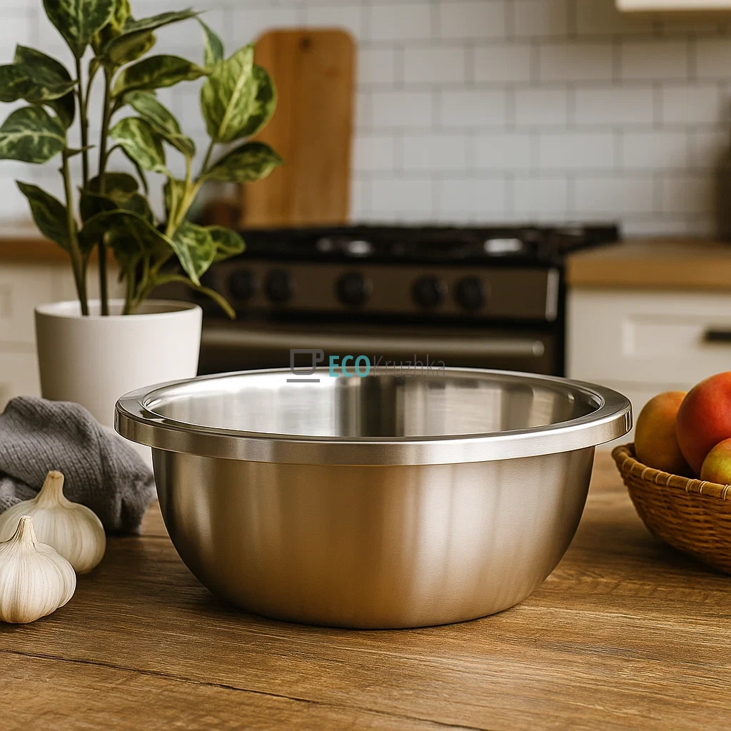 Глибока тарілка-миска з нержавіючої сталі 38x14,5 см Edenberg EB-18124 Глибока тарілка-миска з нержавіючої сталі 38x14,5 см Edenberg EB-18124