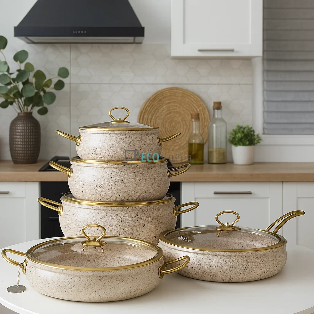 Набір каструль Edenberg 10 предметів з мармуровим антипригарним покриттям EB-12931 Набір каструль Edenberg 10 предметів з мармуровим антипригарним покриттям EB-12931