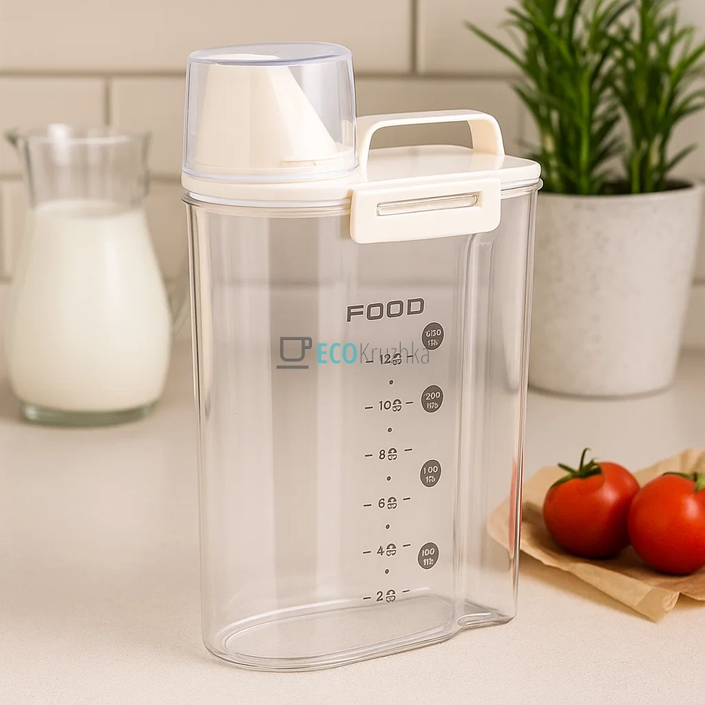 Герметичний контейнер 1,8 л для круп з дозатором Edenberg EB-18499 Герметичний контейнер 1,8 л для круп з дозатором Edenberg EB-18499