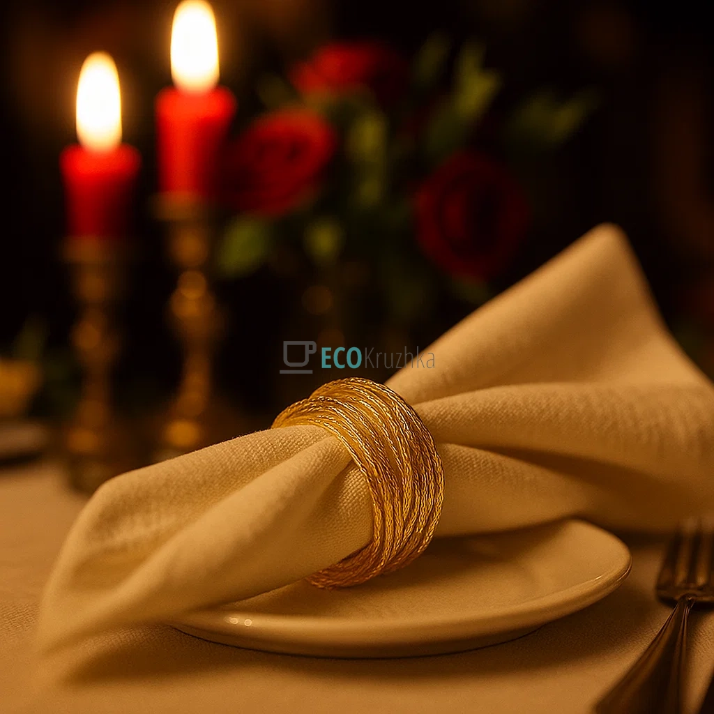 Металеве кільце для серветок "Золотий браслет", Ø4×3.5 см 992-327 Металеве кільце для серветок "Золотий браслет", Ø4×3.5 см 992-327