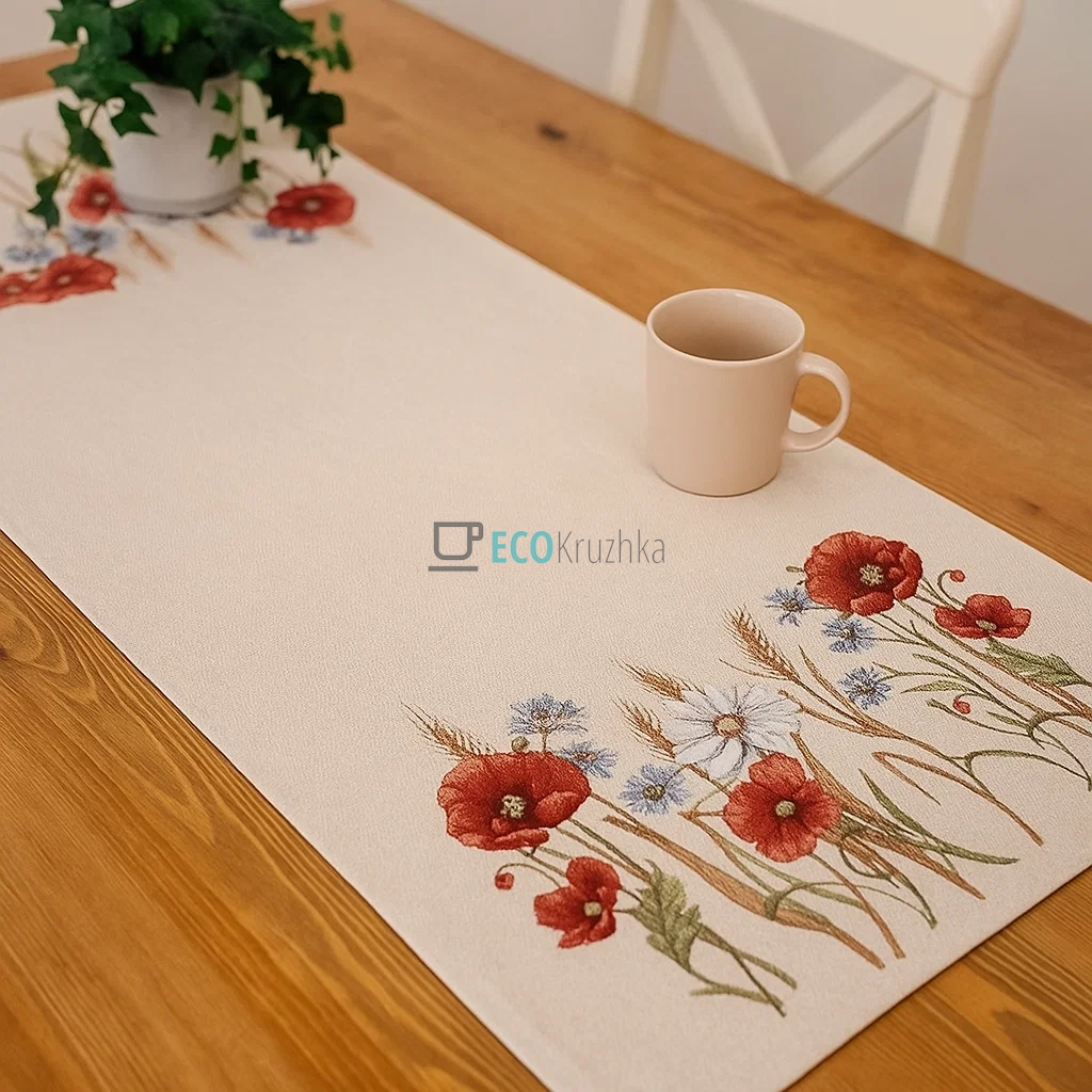 Ранер гобеленовий на стіл Маки 37 х 100 см (1306NA-37RUNNER) Ранер гобеленовий на стіл Маки 37 х 100 см (1306NA-37RUNNER)