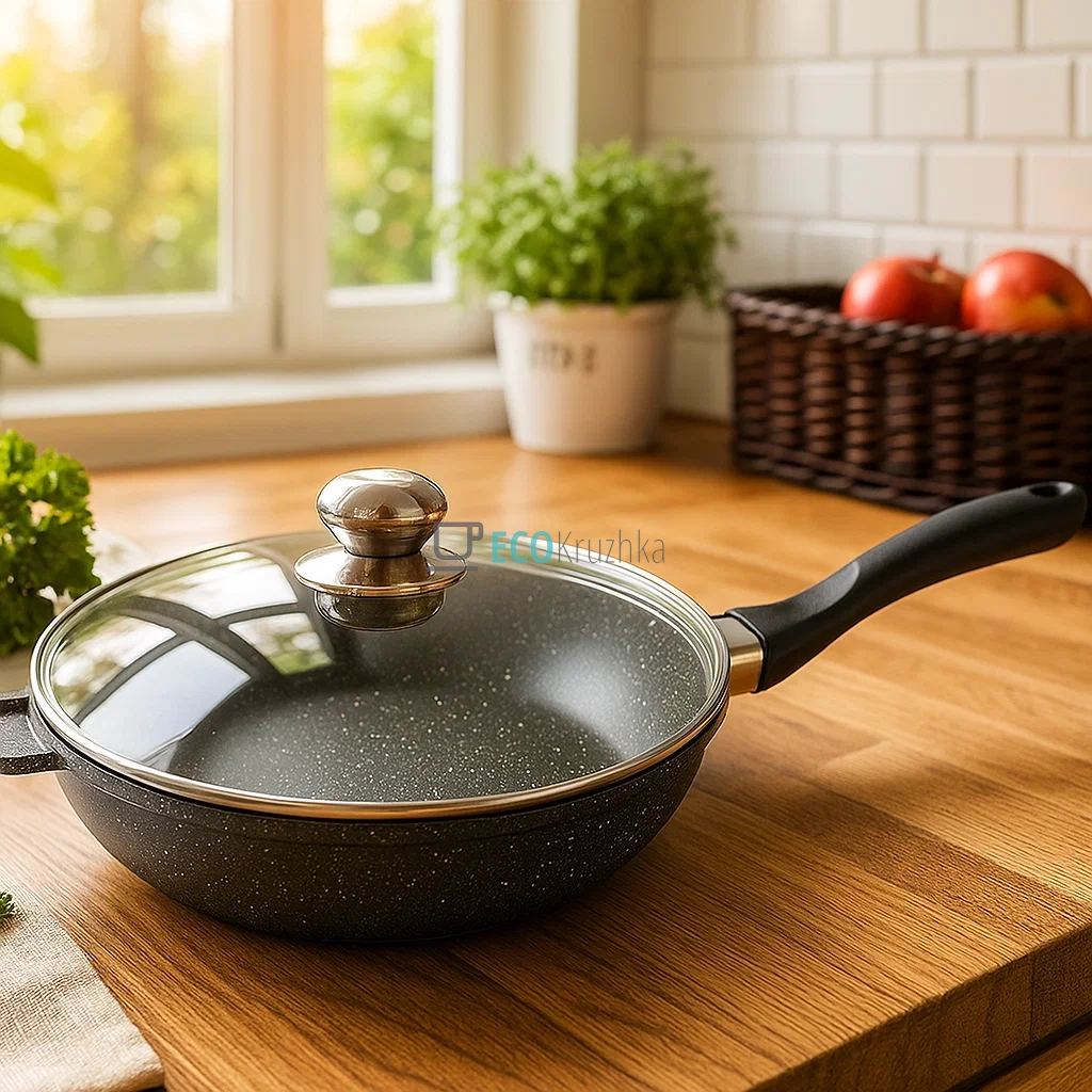 Сковорода 28 см (3.3л) глибока з кришкою Edenberg EB-3322 Сковорода 28 см (3.3л) глибока з кришкою Edenberg EB-3322