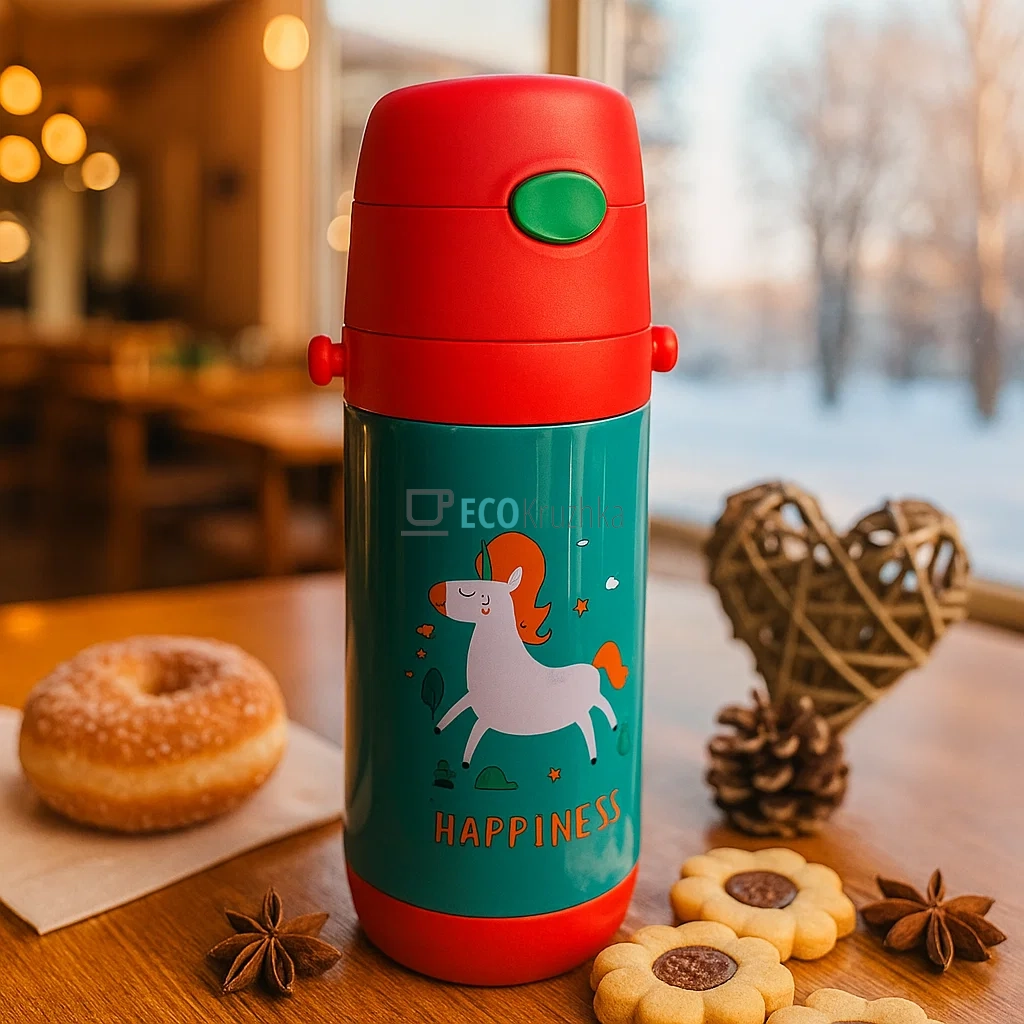 Дитячий термос-поїлка з трубочкою 500 мл Unicorn червоний (MT-2090-50-6) Дитячий термос-поїлка з трубочкою 500 мл Unicorn червоний (MT-2090-50-6)