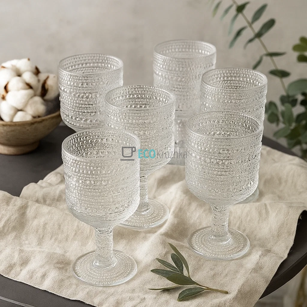 Набір келихів для вина з прозорого скла 300 мл (APL9024) Набір келихів для вина з прозорого скла 300 мл (APL9024)