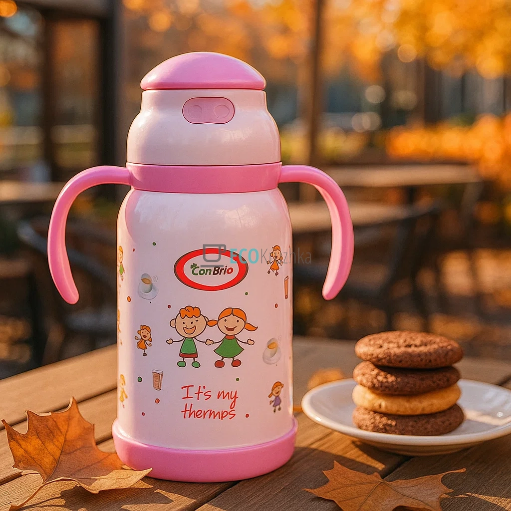 Поїлка 380 л з трубочкою і ремінцем рожевий CB‑383 Поїлка 380 л з трубочкою і ремінцем рожевий CB‑383