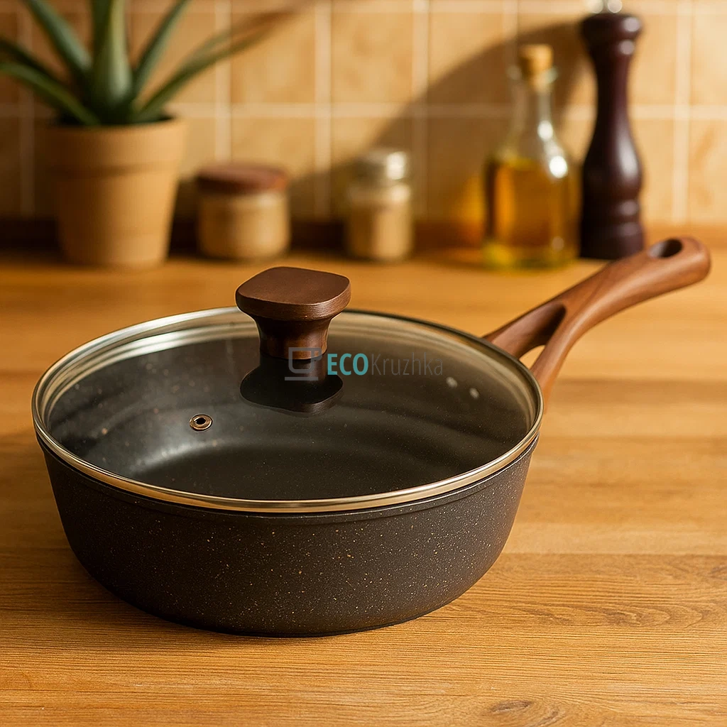 Глибока сковорода з кришкою та гранітним покриттям 24 х 7 см. Maestro MR-1216-24 Глибока сковорода з кришкою та гранітним покриттям 24 х 7 см. Maestro MR-1216-24