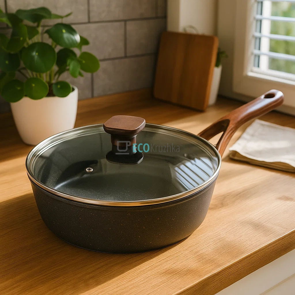 Глибока сковорода з кришкою та гранітним покриттям 28 х 8 см. Maestro MR-1216-28 Глибока сковорода з кришкою та гранітним покриттям 28 х 8 см. Maestro MR-1216-28