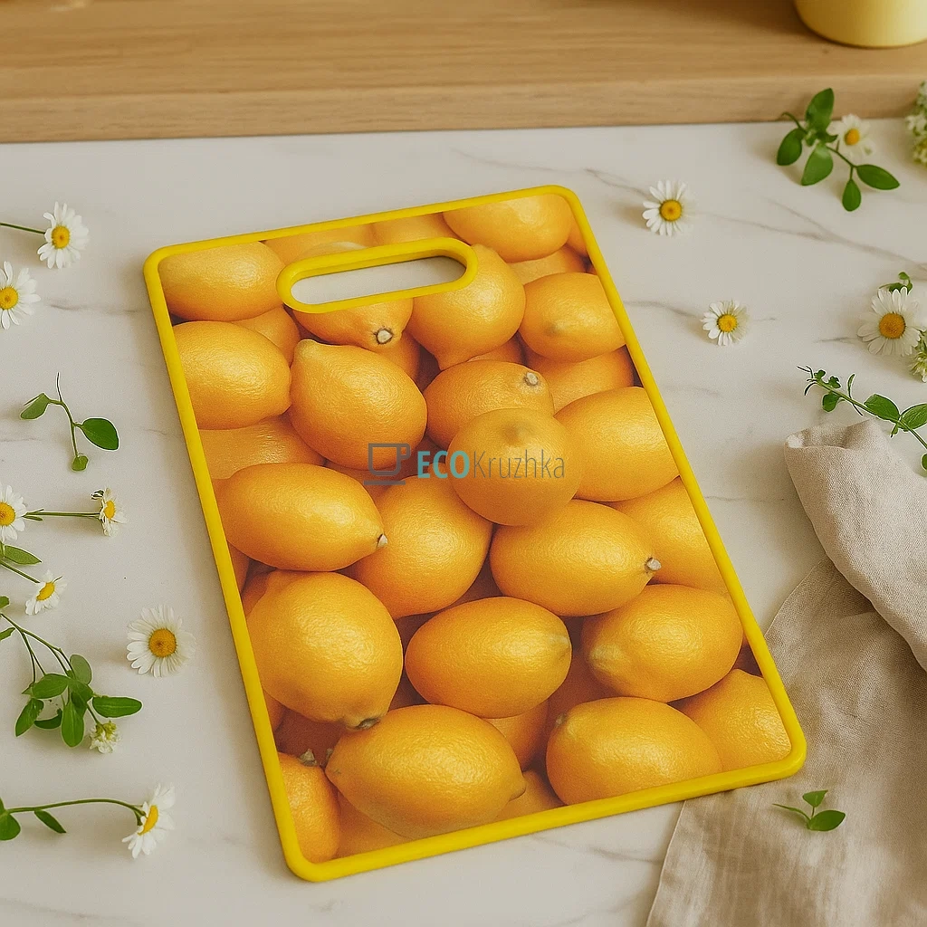 Дошка кухонна обробна 3D малюнок 367 х 225 х 11 мм Лимон FRU-806 Дошка кухонна обробна 3D малюнок 367 х 225 х 11 мм Лимон FRU-806