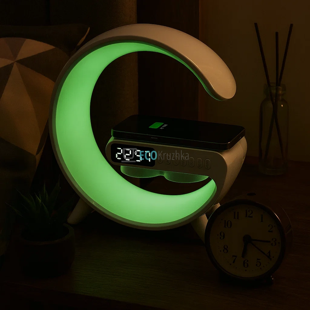 Лампа‑колонка 4 в 1: LED‑світильник, колонка, будильник, зарядка (JU-1512) Лампа‑колонка 4 в 1: LED‑світильник, колонка, будильник, зарядка (JU-1512)