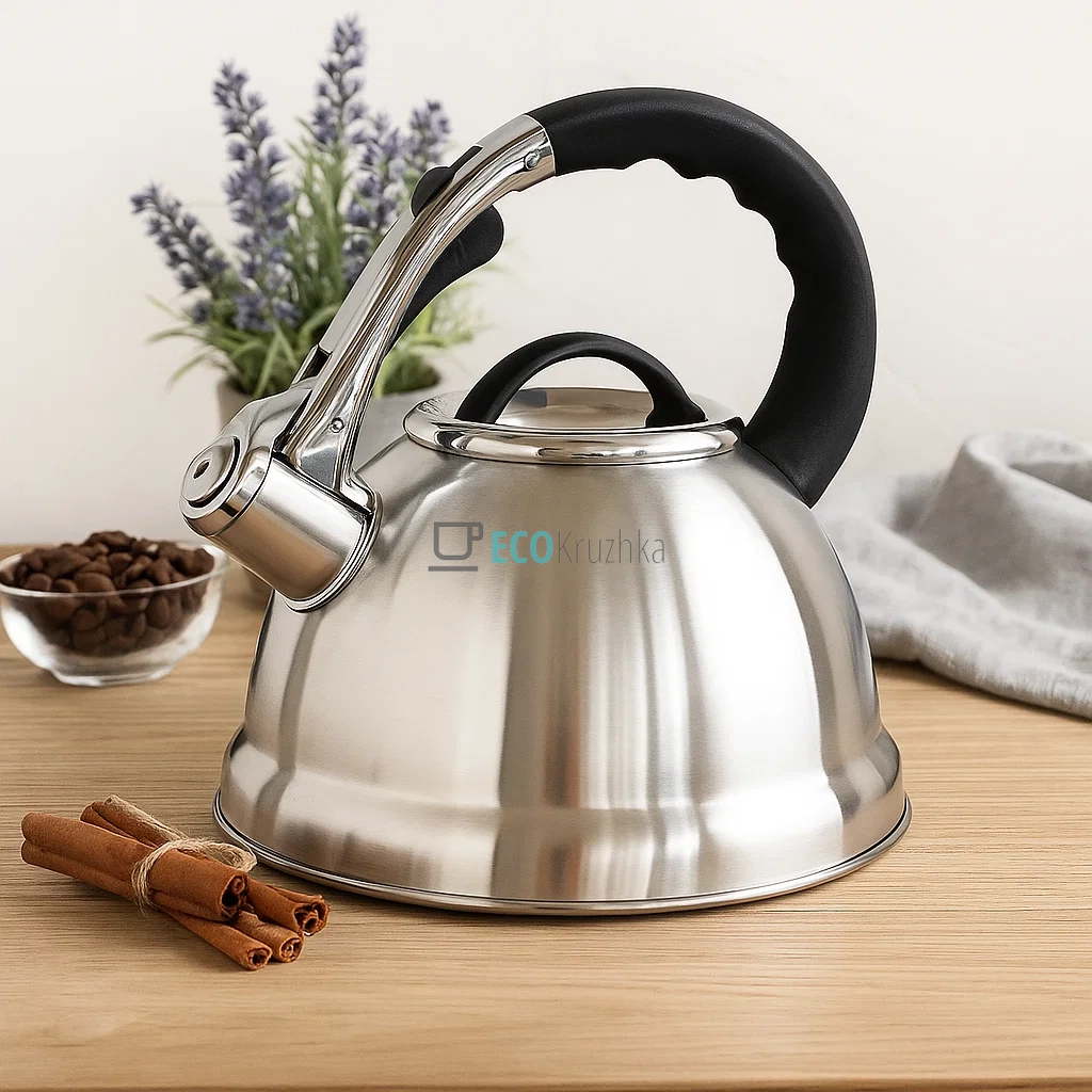 Чайник 2.8 л з нержавіючої сталі зі свистком і нейлонової ручкою для індукції і газу Maestro MR-1328 Чайник 2.8 л з нержавіючої сталі зі свистком і нейлонової ручкою для індукції і газу Maestro MR-1328