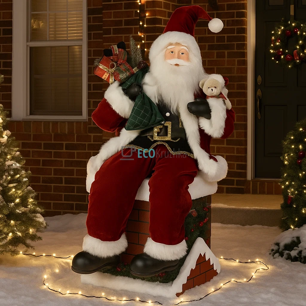 Декоративна LED Фігура Санта 100 см червоний (845-275) Декоративна LED Фігура Санта 100 см червоний (845-275)