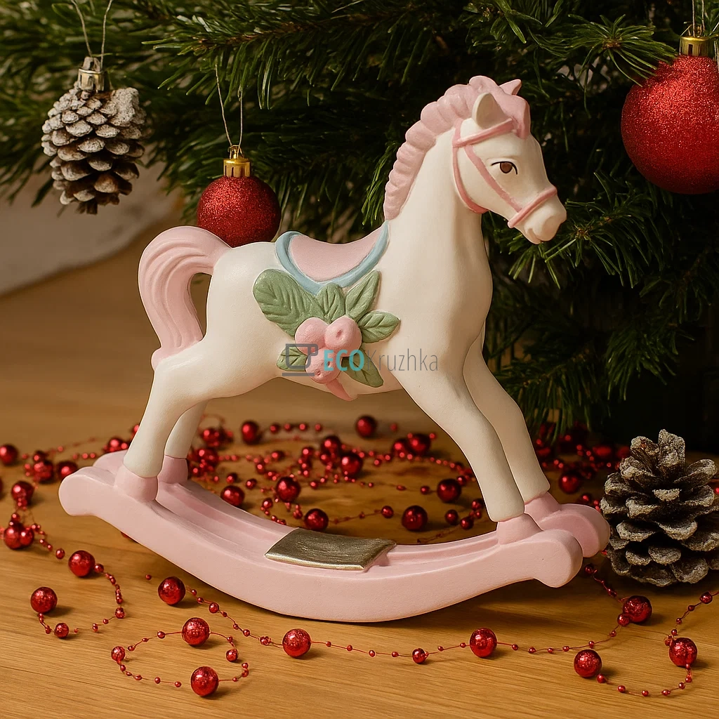Декоративна фігурка «Конячка» 17×5×16 см — біло‑рожева (K07-549) Декоративна фігурка «Конячка» 17×5×16 см — біло‑рожева (K07-549)