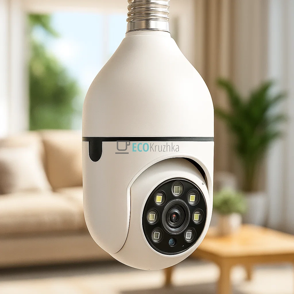 Бездротова Wi‑Fi панорамна IP‑камера E27 лампа Full HD (JU-1269) Бездротова Wi‑Fi панорамна IP‑камера E27 лампа Full HD (JU-1269)