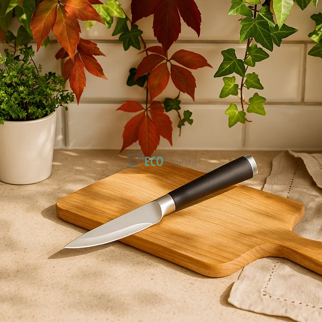 Ніж для чищення овочів з нержавіючої сталі, ергономічна ручка Soft Touch Kamille KM-5194 Ніж для чищення овочів з нержавіючої сталі, ергономічна ручка Soft Touch Kamille KM-5194