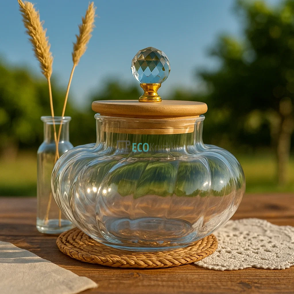 Скляна банка для сипучих продуктів 750 мл з бамбуковою кришкою (888-17) Скляна банка для сипучих продуктів 750 мл з бамбуковою кришкою (888-17)