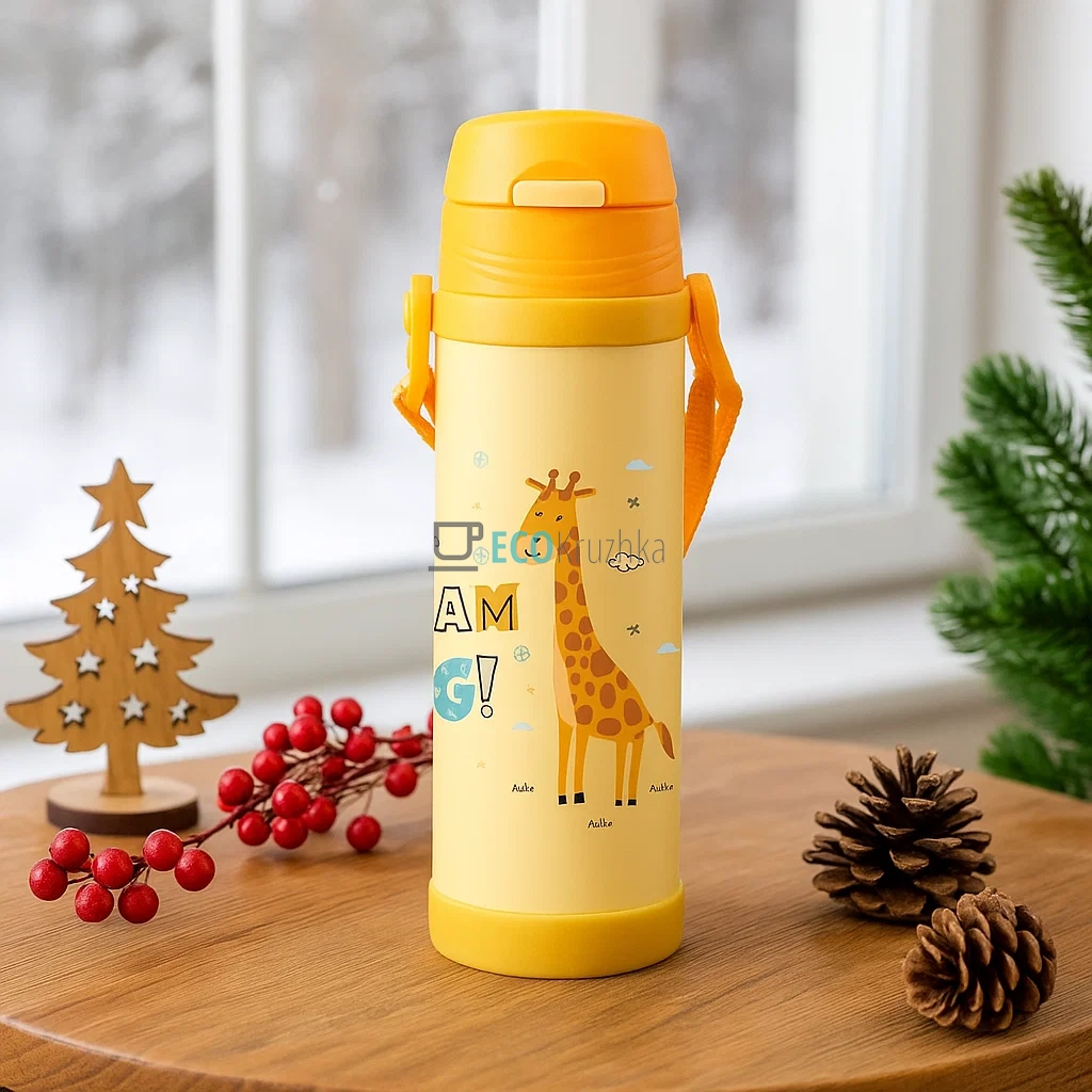 Термокружка Maestro Жираф 500 мл жовтий MR-1640-50-D Термокружка Maestro Жираф 500 мл жовтий MR-1640-50-D