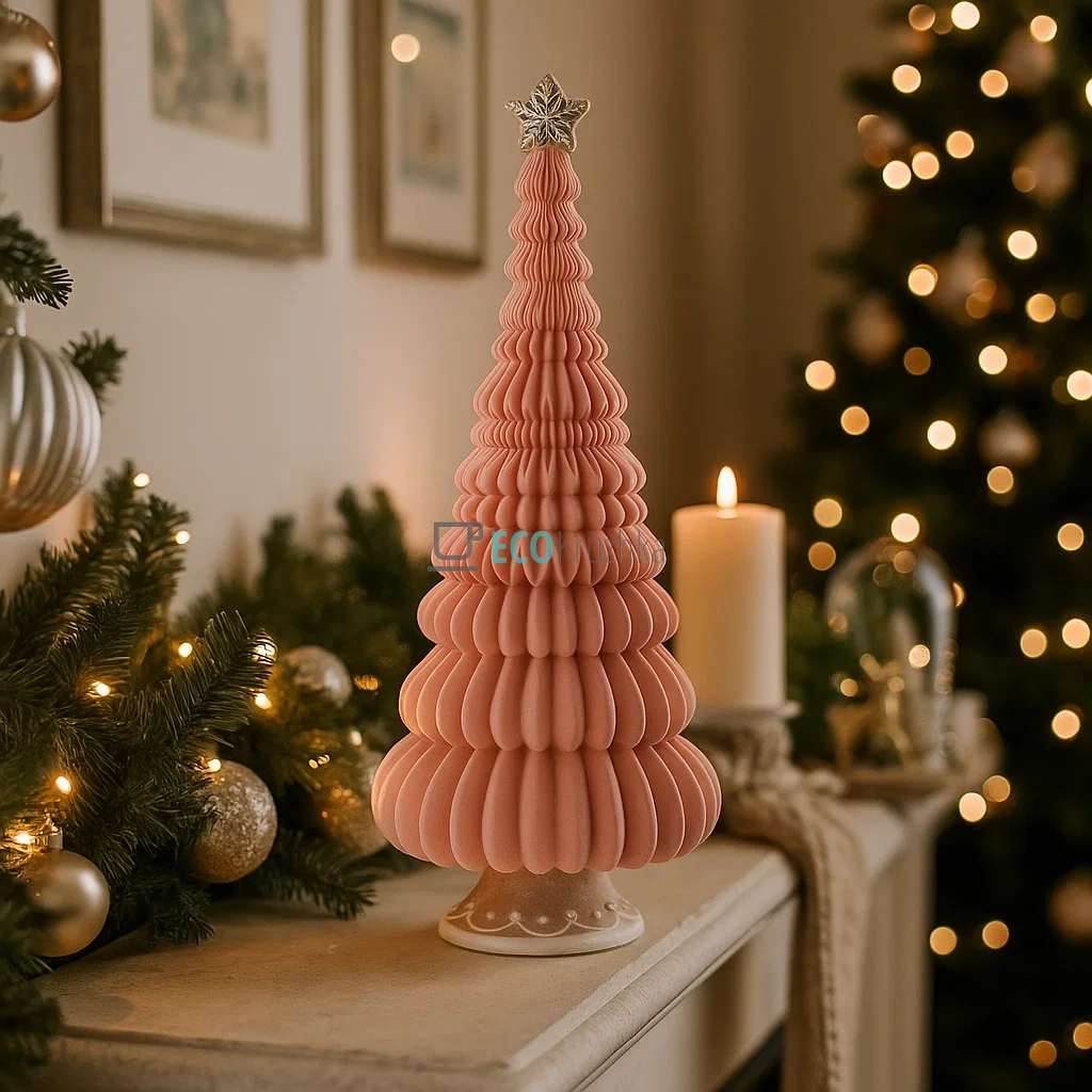 Декоративна пряниково-зефірна ялинка з флоком 23 х 23 х 53 см (837-270) Декоративна пряниково-зефірна ялинка з флоком 23 х 23 х 53 см (837-270)