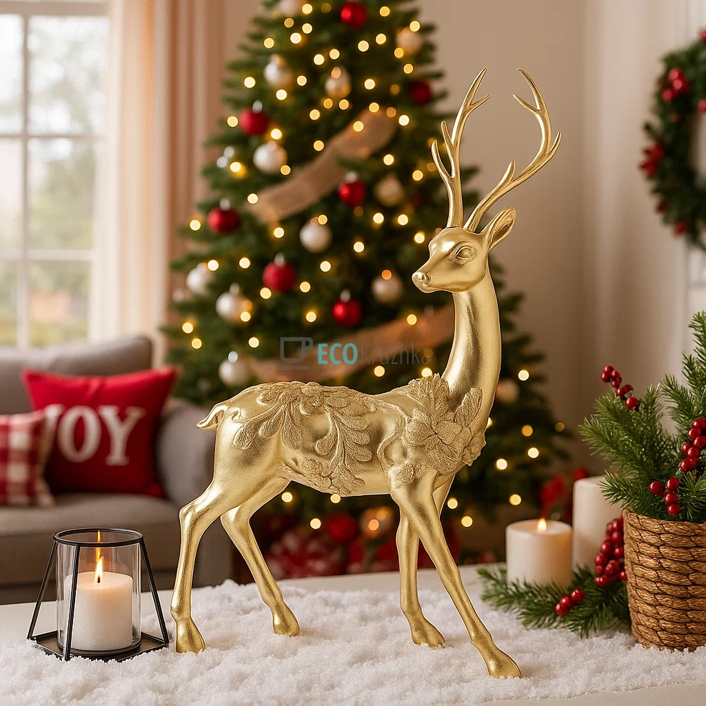 Декоративна фігура Олень 37 см золотий (450-872) Декоративна фігура Олень 37 см золотий (450-872)