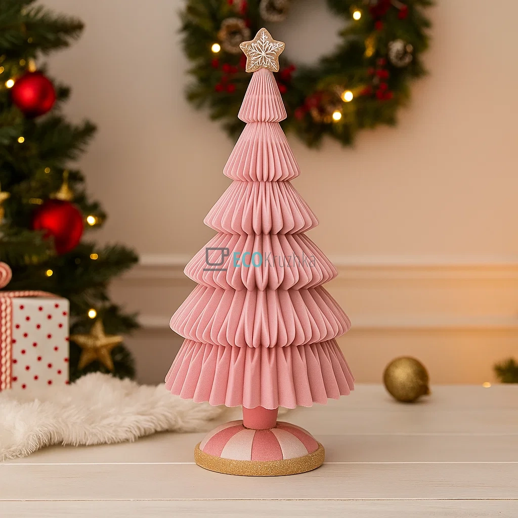 Декоративна пряниково-зефірна ялинка з флоком 21.5 х 21.5 х 48 см (837-258) Декоративна пряниково-зефірна ялинка з флоком 21.5 х 21.5 х 48 см (837-258)