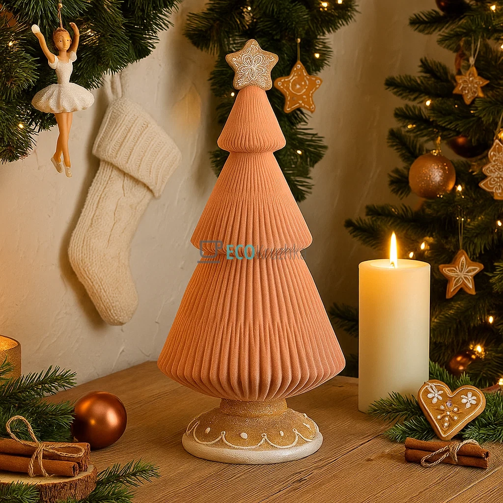 Декоративна пряниково-зефірна ялинка з флоком 20 х 20 х 44 см (837-257) Декоративна пряниково-зефірна ялинка з флоком 20 х 20 х 44 см (837-257)