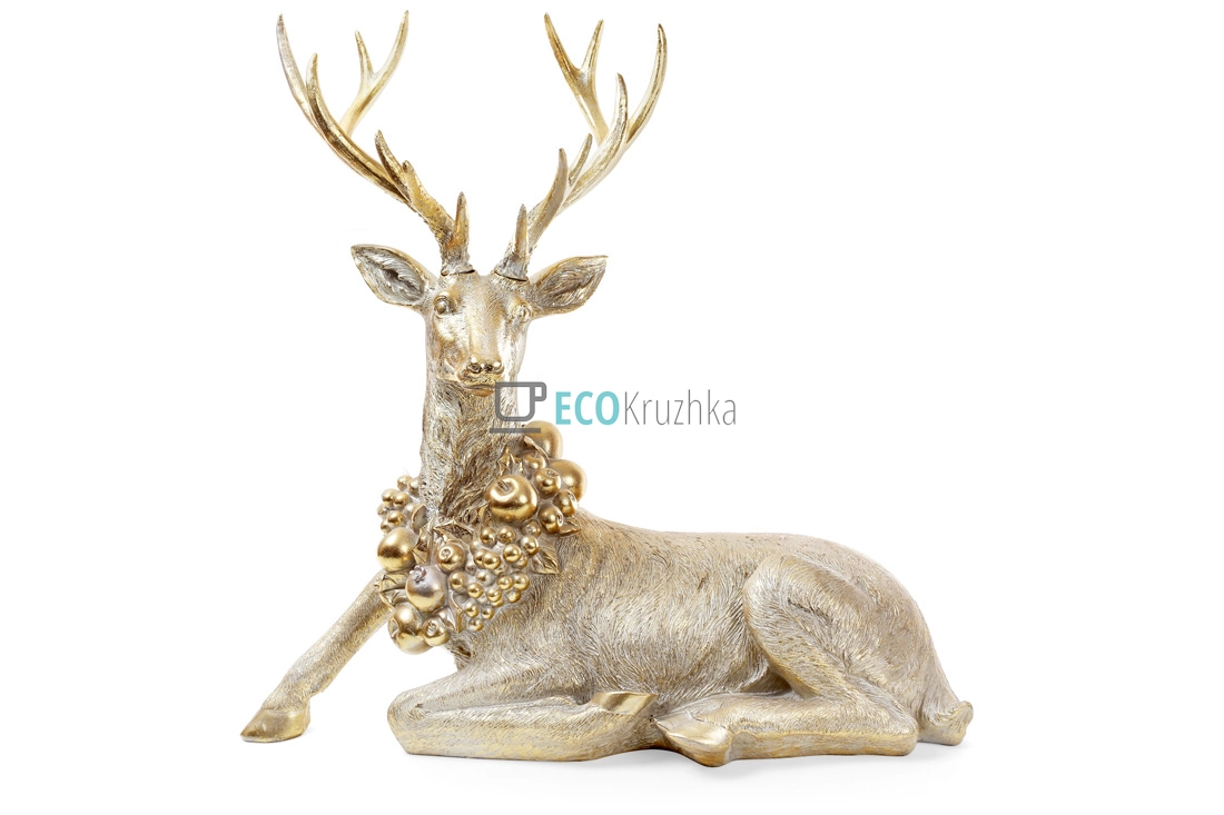 Декоративна фігура Олень з вінком 75 см (837-100) Декоративна фігура Олень з вінком 75 см (837-100)