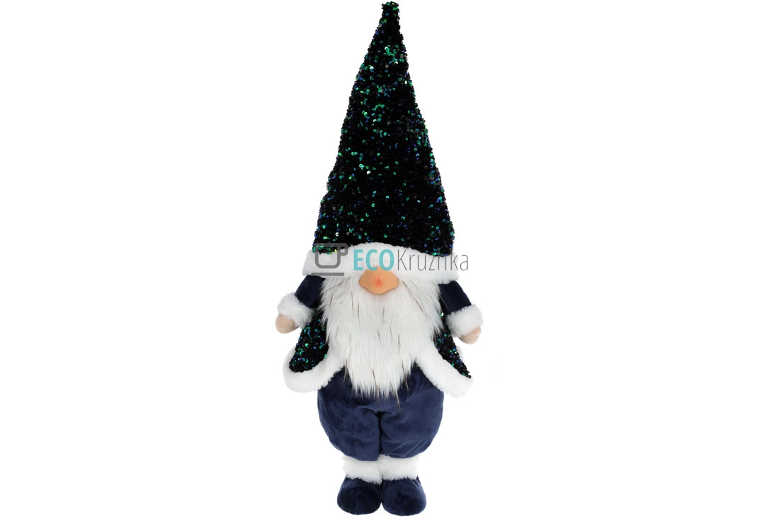 М’яка новорічна іграшка Гном 77 см синій (877-113) М’яка новорічна іграшка Гном 77 см синій (877-113)