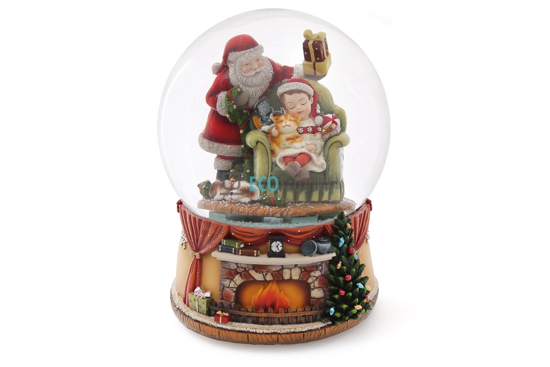 Водяна куля «Подарунок від Санти» 20 см зі снігом і музикою (559-238) Водяна куля «Подарунок від Санти» 20 см зі снігом і музикою (559-238)