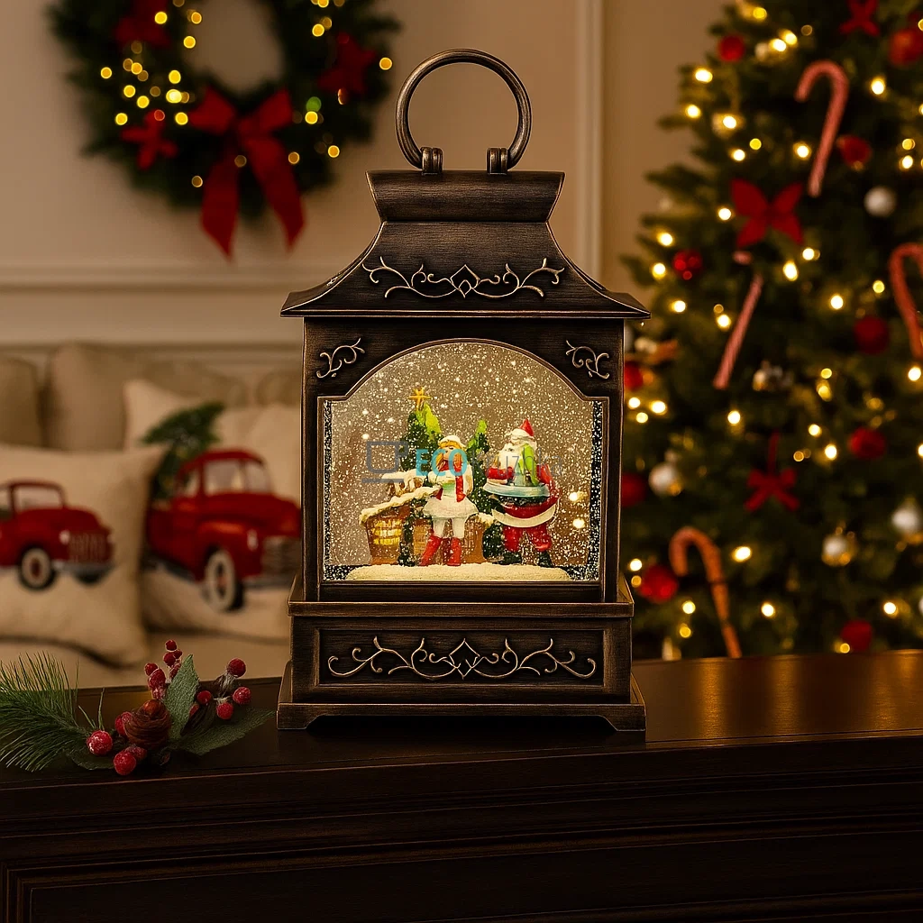 Декоративний ліхтар «Санта з подарунками» 25 см (919-019) Декоративний ліхтар «Санта з подарунками» 25 см (919-019)