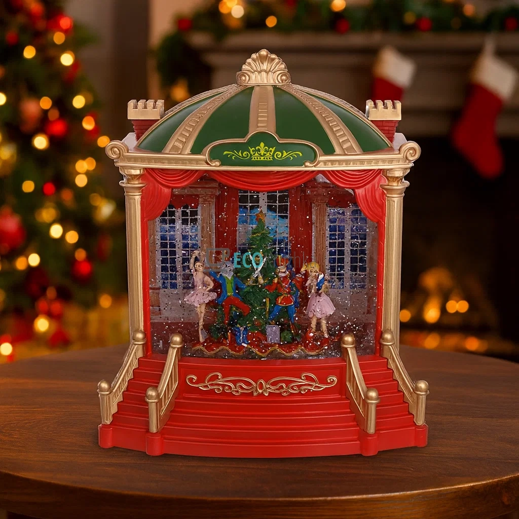 Новорічна водяна LED-фігура «Театр» з музикою Jingle Bells 22 × 11 × 23 см (890-283)