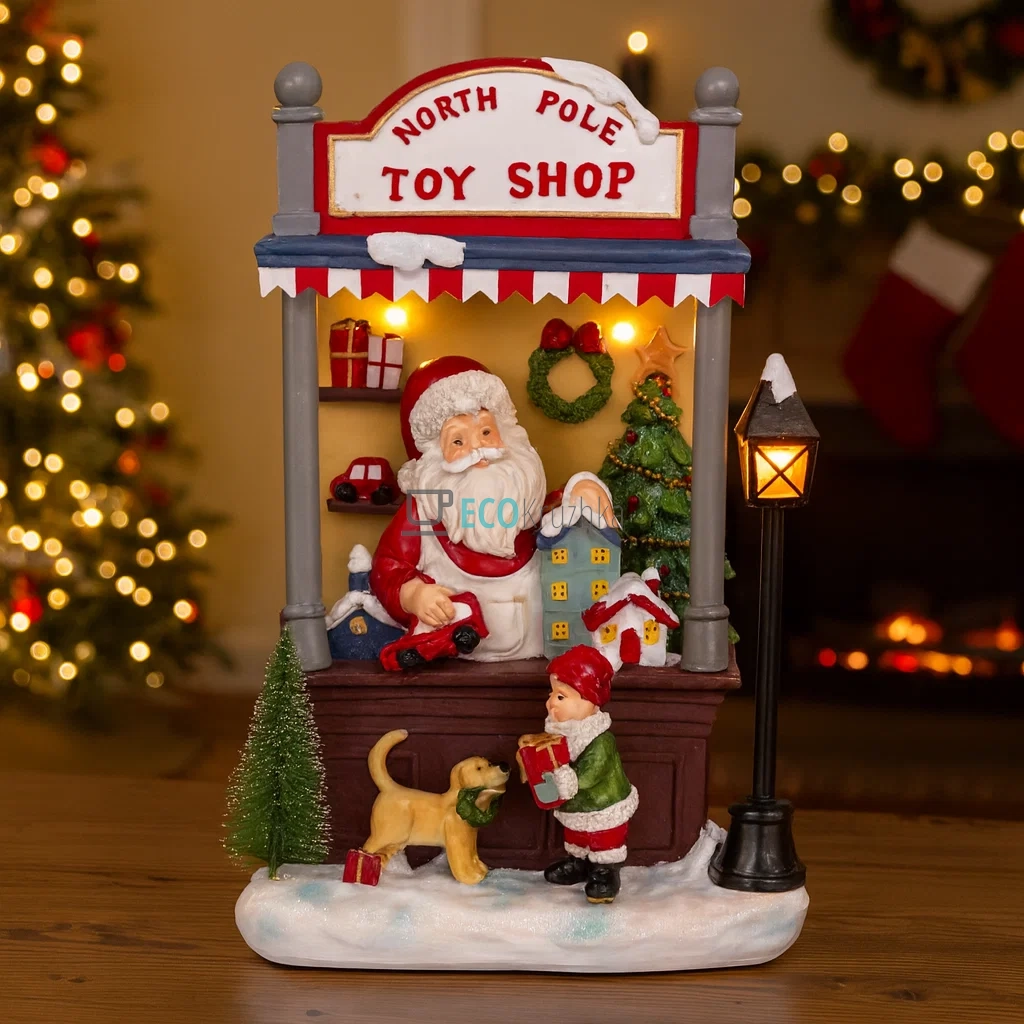 Новорічна фігура Санта Клаус у магазині іграшок LED 33 см (197-728) Новорічна фігура Санта Клаус у магазині іграшок LED 33 см (197-728)