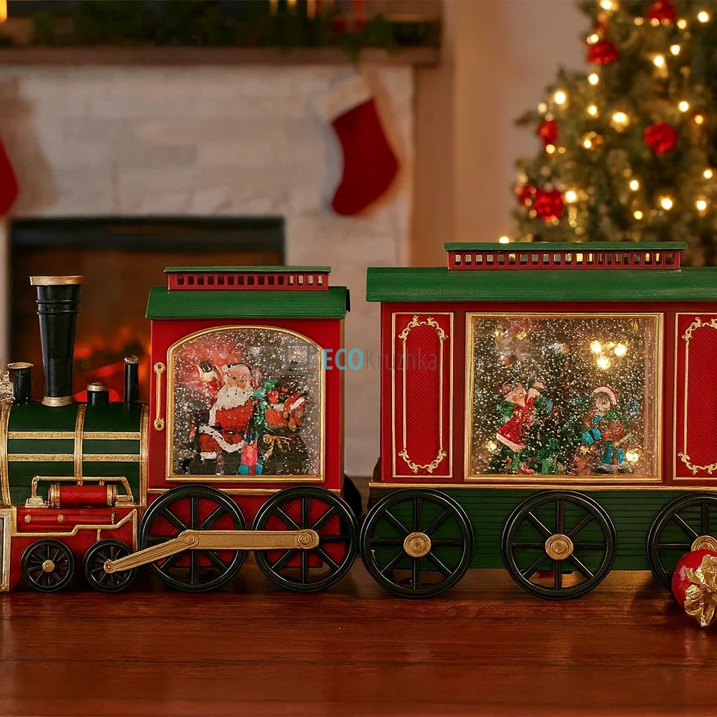 Водяний Різдвяний поїзд з LED та музикою Jingle Bells 48 см (890-259)