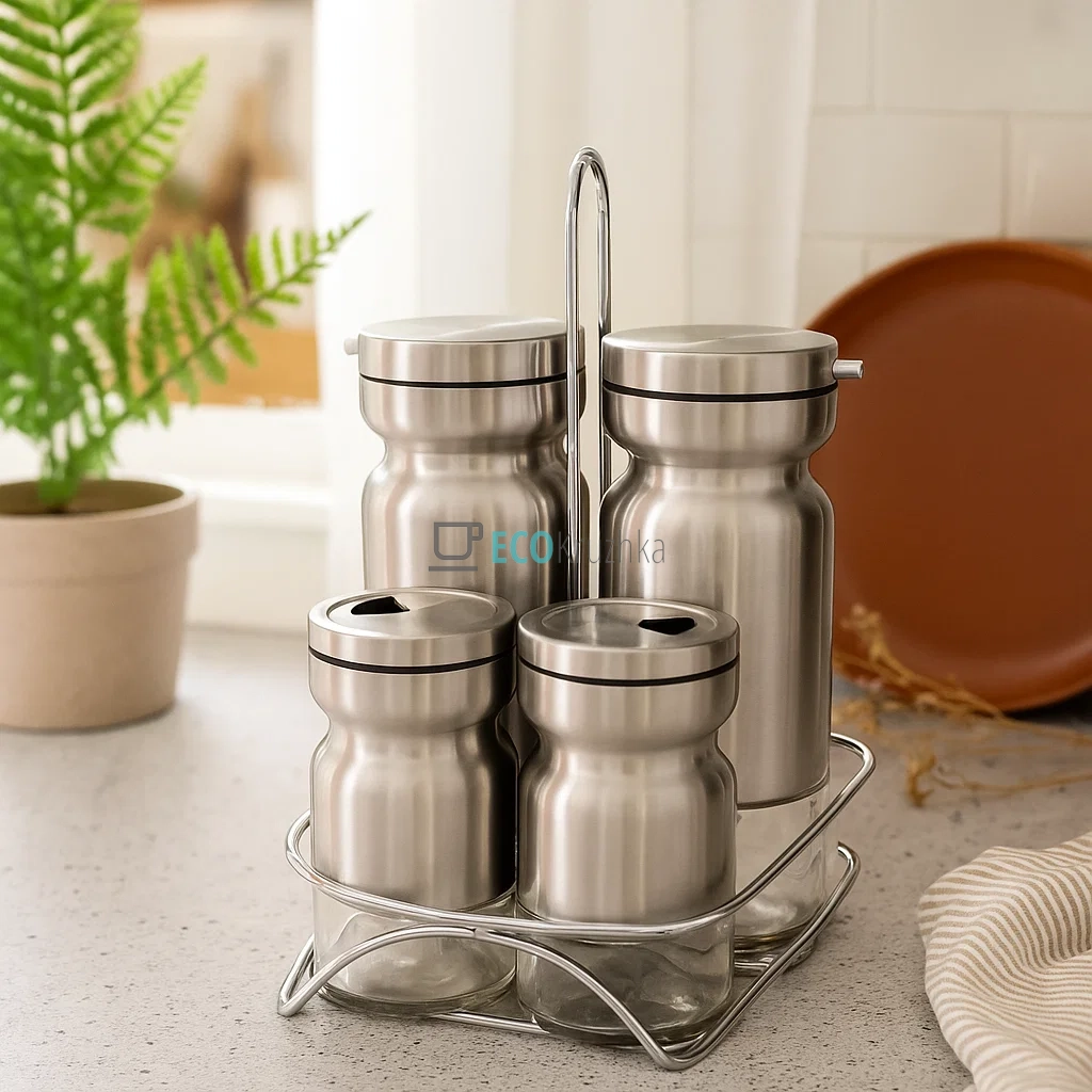 Набір для спецій на підставці 4 предмети Frico FRU-128