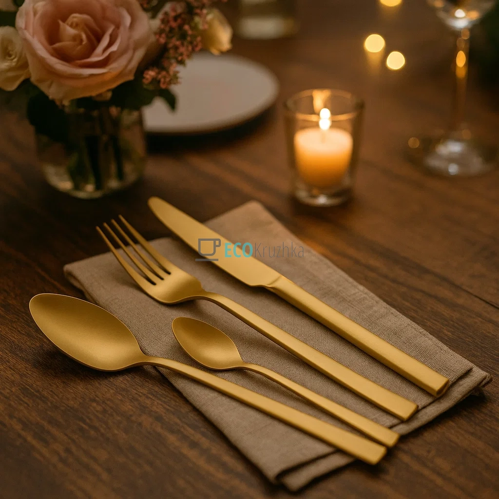 Набір столових приборів Ardesto Black Mars Favola 4 пр., золотий, нержавіюча сталь (AR0704FSG) Набір столових приборів Ardesto Black Mars Favola 4 пр., золотий, нержавіюча сталь (AR0704FSG)