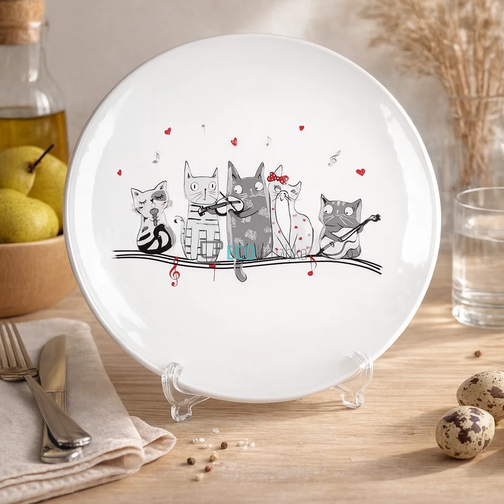 Тарілка керамічна з обємним малюнком Нічна серенада, 24см DM530-M