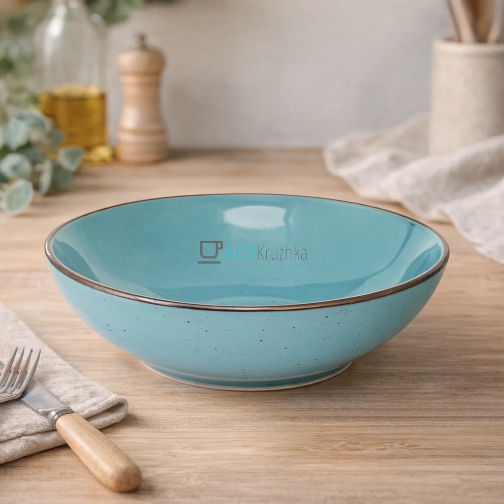 Тарілка супова Ardesto Bagheria, 20 см, Misty blue, кераміка (AR2920BGC)