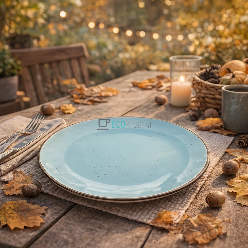 Тарілка обідня Ardesto Bagheria, 26 см, Misty blue, кераміка (AR2926BGC)