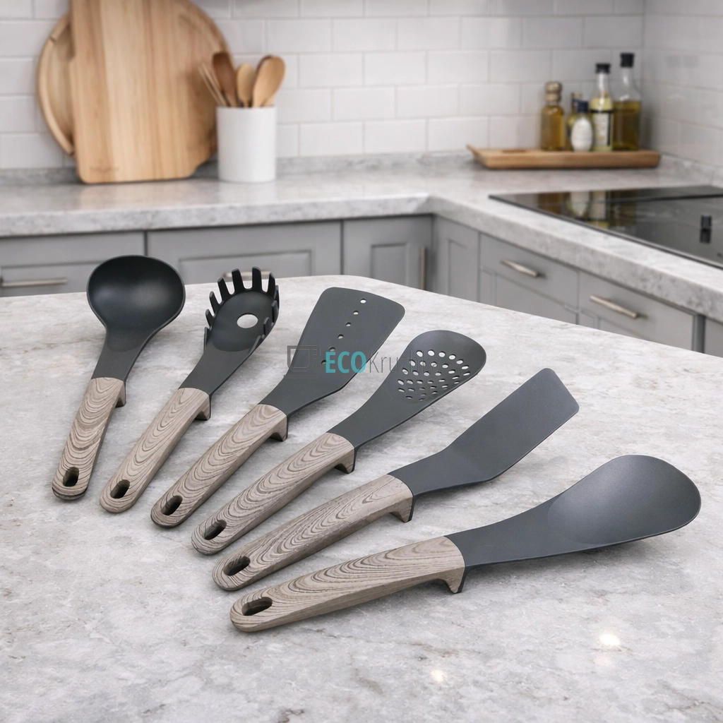 Набір кухонного приладдя 6 предметів Нейлон Cірий Maestro MR-1547